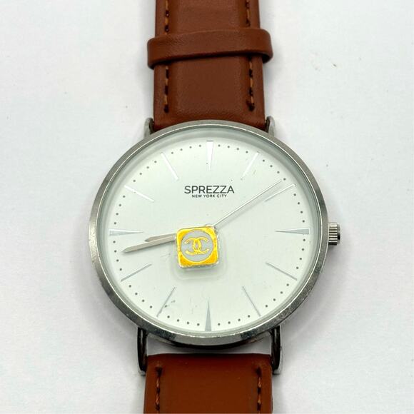 Silver & Brown Sprezza Men's Watch - Picture 3 of 5